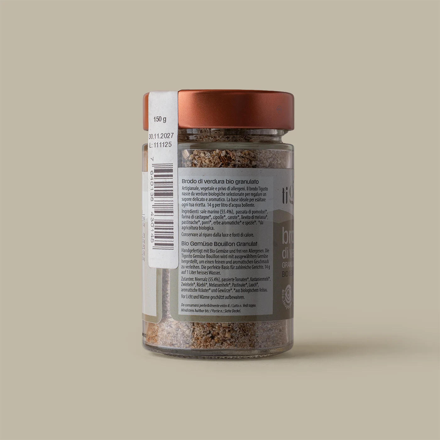 BRODO DI VERDURA BIO - Senza allergeni - 150 g