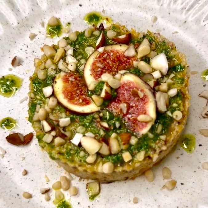 TARTARE DI TEMPEH CON ZUCCA E FICHI